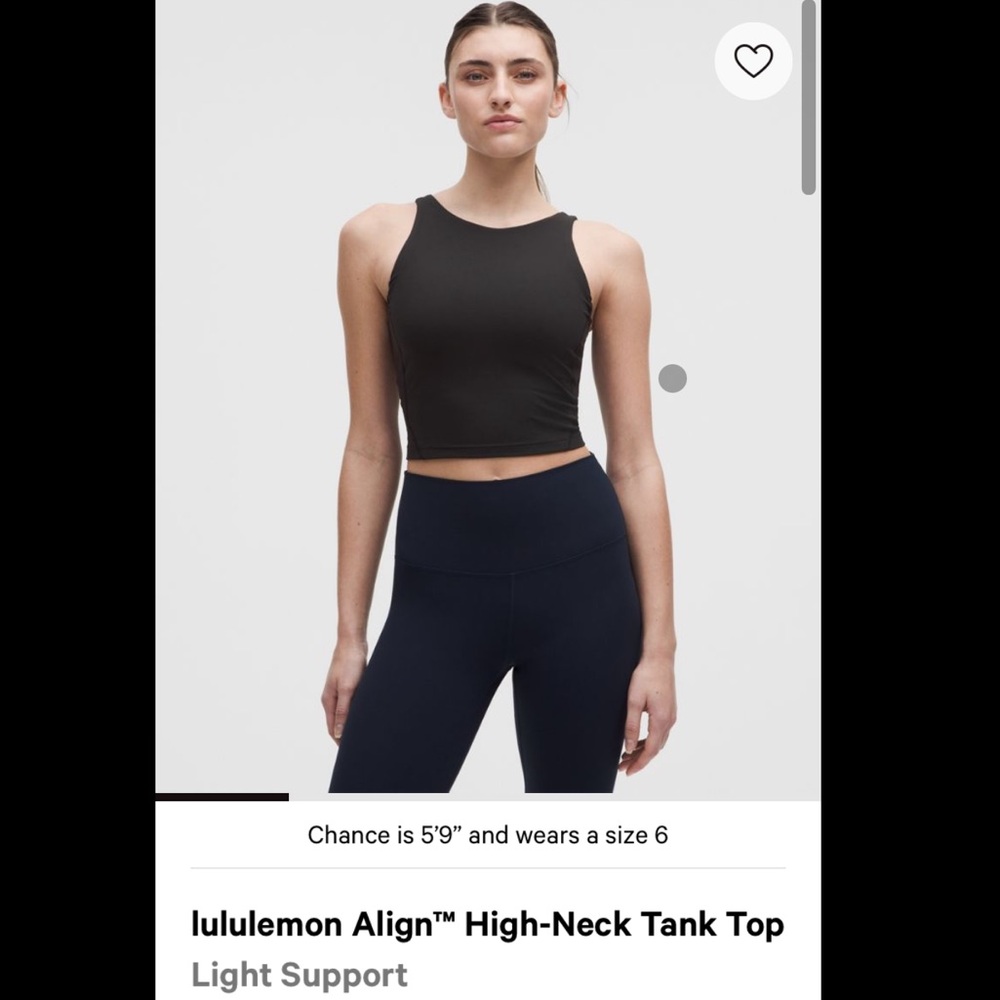 Lululemon Align Black High-Neck Tank Top